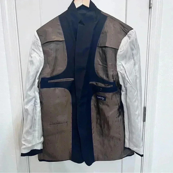 Joseph & Feiss Gold 48L Navy Blue Blazer 100% wool multiple pockets - Picture 5 of 11